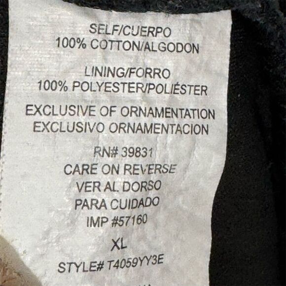 Jolt Black Embroidered Lace Trim Shorts XL Cotton Scallop Hem Boho Festival - Picture 6 of 6